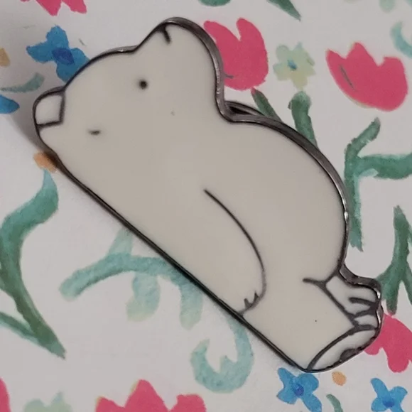 We Bare Bears Ice Bear Resting Enamel Pin - Picture 5 of 10